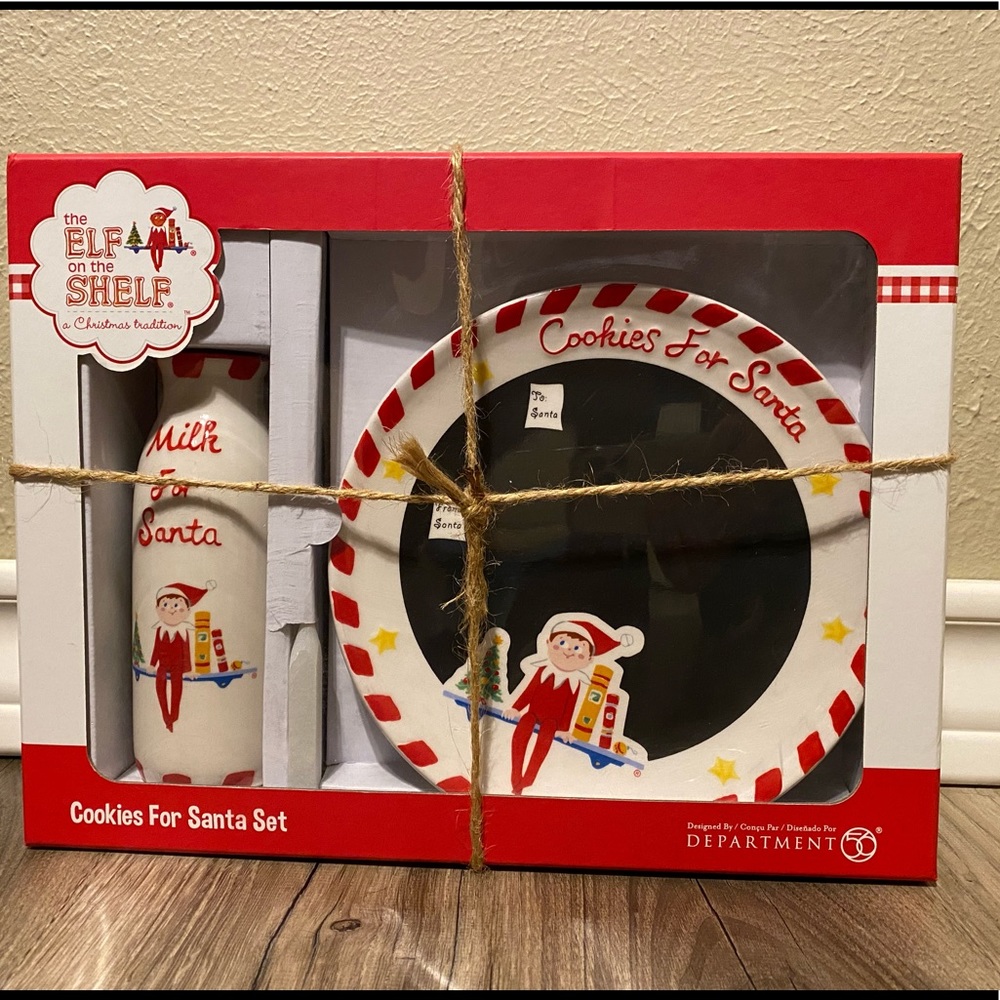 Elf On The Shelf Plate and Milk Bottle Set